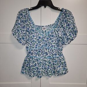 Blouse: Planet Heart blue floral (Size x-small)